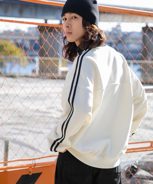 WEGO（ウィゴー）の「WEGO/ヘビーウエイトラインスリーブプルオーバー（スウェット・メンズ・杢グレー/オフホワイト/ブラック・LARGE/MEDIUM）」の13枚目の写真