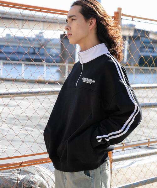 WEGO（ウィゴー）の「WEGO/ヘビーウエイトラインスリーブプルオーバー（スウェット・メンズ・杢グレー/オフホワイト/ブラック・LARGE/MEDIUM）」の17枚目の写真