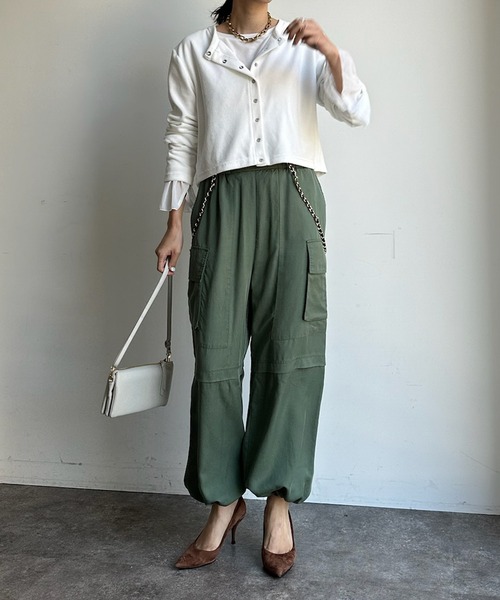 DouDou（ドゥドゥ）の「テンセルバイオカーゴパンツ（カーゴパンツ・レディース・ピンク/カーキ/グレイッシュベージュ・FREE）」の14枚目の写真