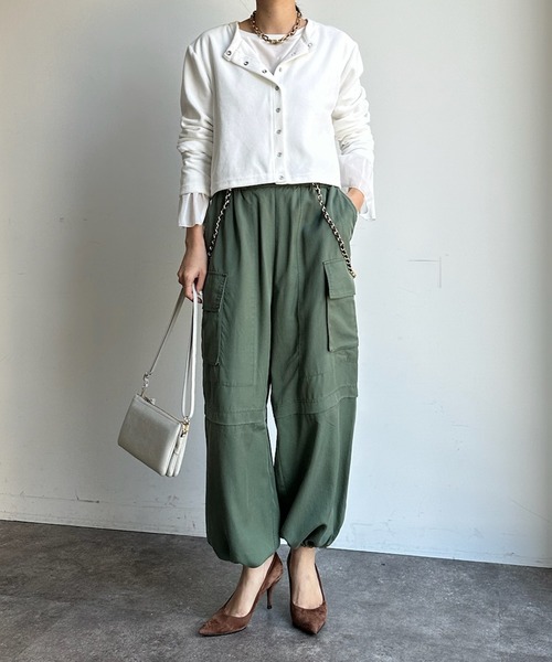 DouDou（ドゥドゥ）の「テンセルバイオカーゴパンツ（カーゴパンツ・レディース・ピンク/カーキ/グレイッシュベージュ・FREE）」の15枚目の写真