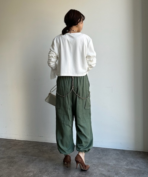 DouDou（ドゥドゥ）の「テンセルバイオカーゴパンツ（カーゴパンツ・レディース・ピンク/カーキ/グレイッシュベージュ・FREE）」の17枚目の写真