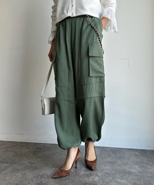 DouDou（ドゥドゥ）の「テンセルバイオカーゴパンツ（カーゴパンツ・レディース・ピンク/カーキ/グレイッシュベージュ・FREE）」の18枚目の写真