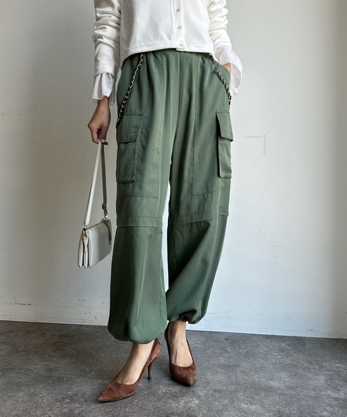 DouDou（ドゥドゥ）の「テンセルバイオカーゴパンツ（カーゴパンツ・レディース・ピンク/カーキ/グレイッシュベージュ・FREE）」の19枚目の写真