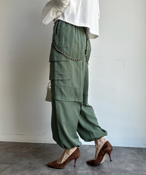 DouDou（ドゥドゥ）の「テンセルバイオカーゴパンツ（カーゴパンツ・レディース・ピンク/カーキ/グレイッシュベージュ・FREE）」の21枚目の写真