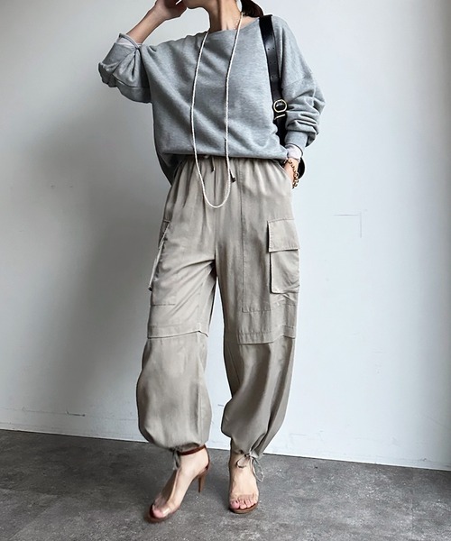 DouDou（ドゥドゥ）の「テンセルバイオカーゴパンツ（カーゴパンツ・レディース・ピンク/カーキ/グレイッシュベージュ・FREE）」の6枚目の写真