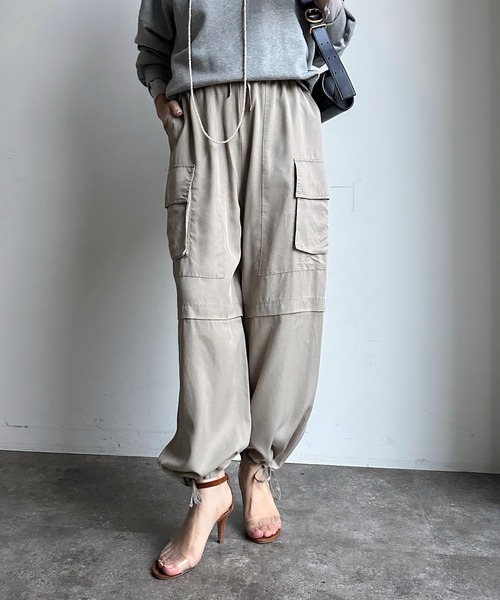 DouDou（ドゥドゥ）の「テンセルバイオカーゴパンツ（カーゴパンツ・レディース・ピンク/カーキ/グレイッシュベージュ・FREE）」の9枚目の写真