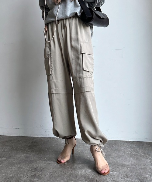 DouDou（ドゥドゥ）の「テンセルバイオカーゴパンツ（カーゴパンツ・レディース・ピンク/カーキ/グレイッシュベージュ・FREE）」の11枚目の写真