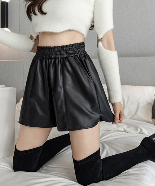Miniministore(ミニミニストア)の「PUレザー ショートパンツ レディース(その他パンツ・レディース・ブラウン/ブラック/ダークグレー・S/M/XL/L)」の13枚目の写真