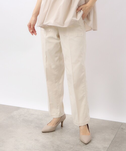 OPAQUE.CLIP（オペークドットクリップ）の「オーガニックコットン混 ベイカーパンツ（その他パンツ・レディース・オフホワイト/ブラック/カーキ・40/38/42/36/34/02/03）」の2枚目の写真