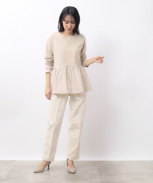 OPAQUE.CLIP（オペークドットクリップ）の「オーガニックコットン混 ベイカーパンツ（その他パンツ・レディース・オフホワイト/ブラック/カーキ・40/38/42/36/34/02/03）」の5枚目の写真