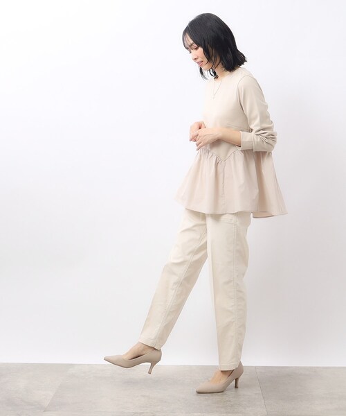 OPAQUE.CLIP（オペークドットクリップ）の「オーガニックコットン混 ベイカーパンツ（その他パンツ・レディース・オフホワイト/ブラック/カーキ・40/38/42/36/34/02/03）」の6枚目の写真