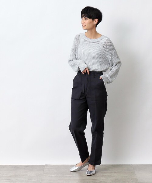 OPAQUE.CLIP（オペークドットクリップ）の「オーガニックコットン混 ベイカーパンツ（その他パンツ・レディース・オフホワイト/ブラック/カーキ・40/38/42/36/34/02/03）」の8枚目の写真