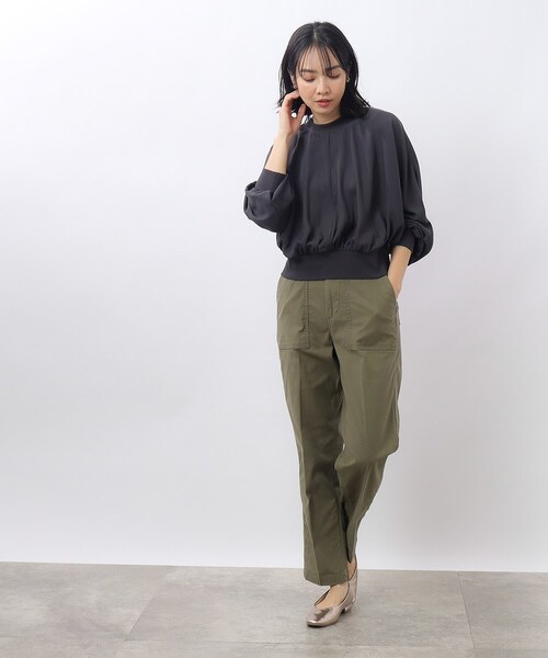 OPAQUE.CLIP（オペークドットクリップ）の「オーガニックコットン混 ベイカーパンツ（その他パンツ・レディース・オフホワイト/ブラック/カーキ・40/38/42/36/34/02/03）」の11枚目の写真