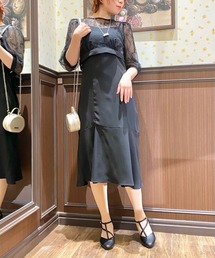 【パーティドレス/結婚式】チュールトップスセットドレス