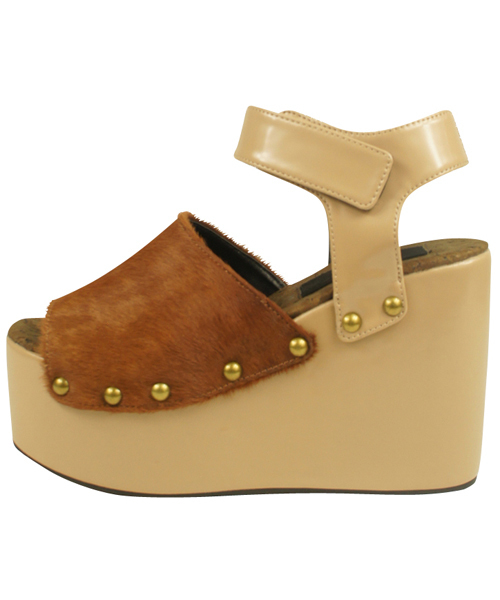 made in HEAVEN（メイドインヘブン）の「HEAVY DUTY PONYS ハラコプラットフォームサンダル（サンダル・レディース・ホワイト/ブラック/ベージュ/その他・22.5/24.5/23.5）」の3枚目の写真