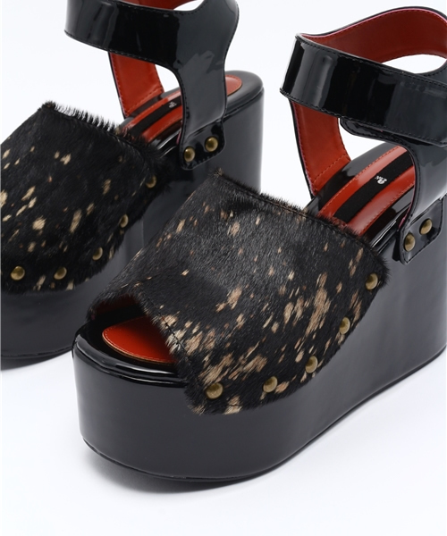 made in HEAVEN（メイドインヘブン）の「HEAVY DUTY PONYS ハラコプラットフォームサンダル（サンダル・レディース・ホワイト/ブラック/ベージュ/その他・22.5/24.5/23.5）」の11枚目の写真