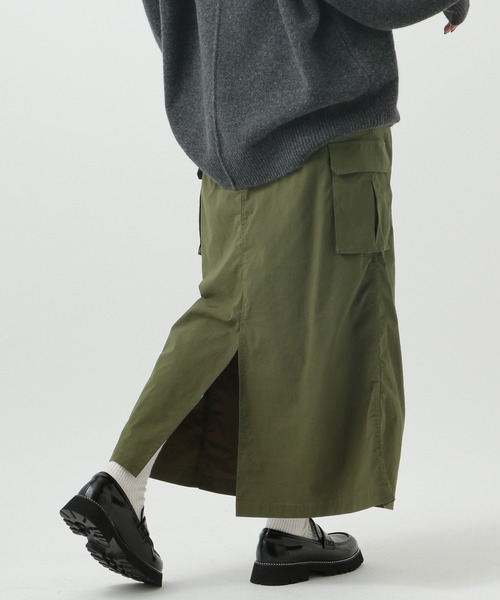 BAYFLOW（ベイフロー）の「[ストレッチ性抜群♪体型カバーもできる]ドロストカーゴスカート（スカート・レディース・ライトグレー/カーキ/ブラック/ブラウン/ライトグレー系・SMALL/X-SMALL/MEDIUM）」の13枚目の写真