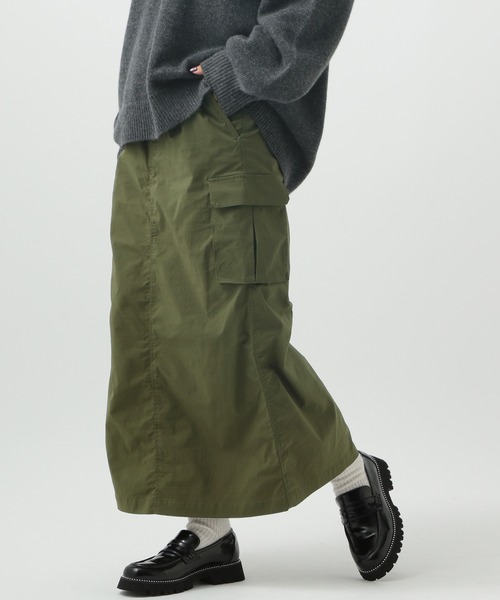 BAYFLOW（ベイフロー）の「[ストレッチ性抜群♪体型カバーもできる]ドロストカーゴスカート（スカート・レディース・ライトグレー/カーキ/ブラック/ブラウン/ライトグレー系・SMALL/X-SMALL/MEDIUM）」の12枚目の写真