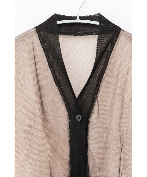 AULA AILA(アウラアイラ)の「シアーニットカーディガン(カーディガン/ボレロ・レディース・ブラック/ピンク/イエロー×グリーン・0)」の11枚目の写真