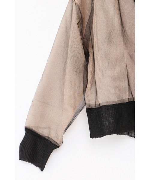 AULA AILA(アウラアイラ)の「シアーニットカーディガン(カーディガン/ボレロ・レディース・ブラック/ピンク/イエロー×グリーン・0)」の10枚目の写真