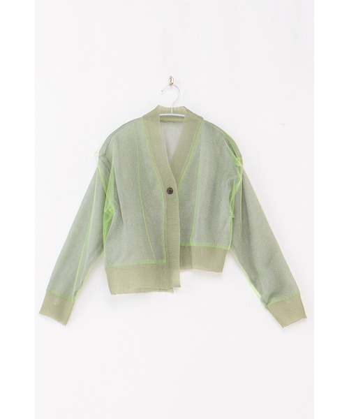 AULA AILA(アウラアイラ)の「シアーニットカーディガン(カーディガン/ボレロ・レディース・ブラック/ピンク/イエロー×グリーン・0)」の17枚目の写真