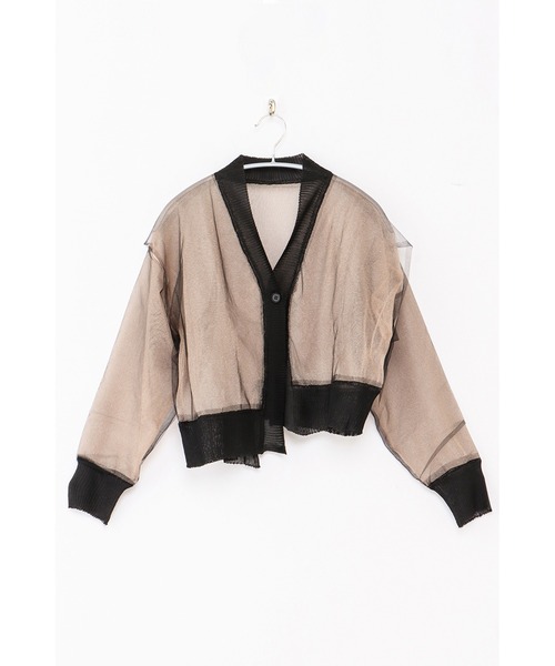 AULA AILA(アウラアイラ)の「シアーニットカーディガン(カーディガン/ボレロ・レディース・ブラック/ピンク/イエロー×グリーン・0)」の18枚目の写真