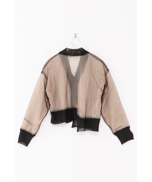 AULA AILA(アウラアイラ)の「シアーニットカーディガン(カーディガン/ボレロ・レディース・ブラック/ピンク/イエロー×グリーン・0)」の16枚目の写真