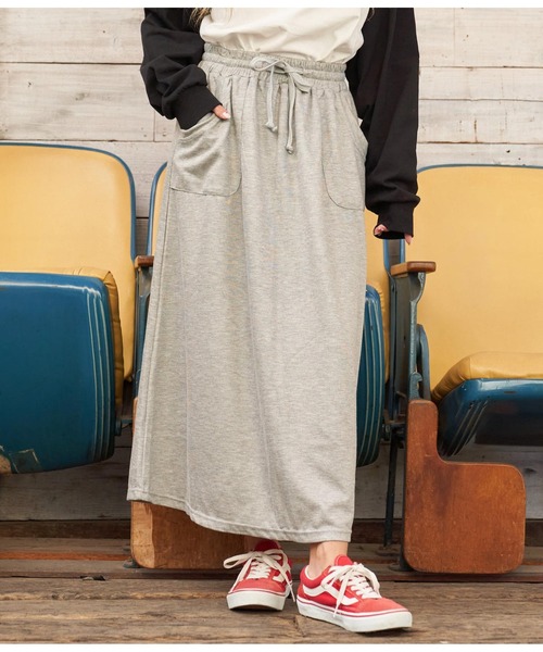 anap mimpi（アナップミンピ）の「ユッタリミディアムロングスカート（スカート・レディース・ブラック/ライトグレー・FREE）」の9枚目の写真