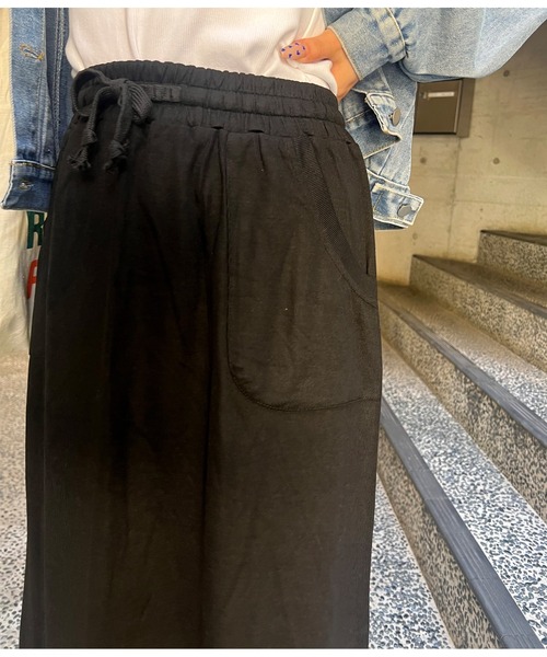 anap mimpi（アナップミンピ）の「ユッタリミディアムロングスカート（スカート・レディース・ブラック/ライトグレー・FREE）」の22枚目の写真