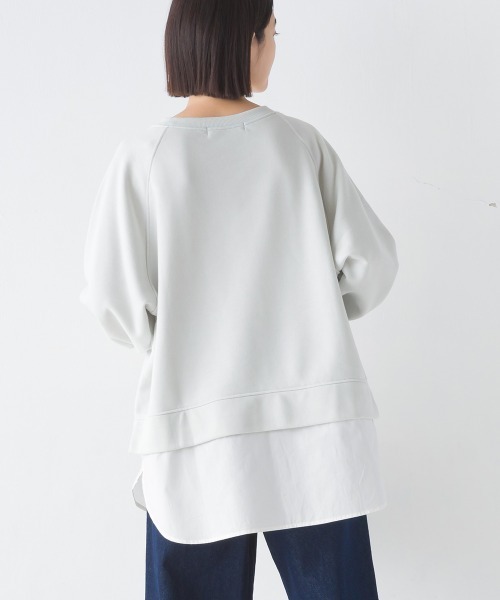 裏毛レイヤード風長袖プルオーバー（Tシャツ/カットソー