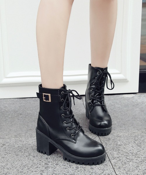 Miniministore（ミニミニストア）の「ショートブーツ レディース ブーツ（ブーツ・レディース・ブラック・22.5cm/23.0cm/23.5cm/24.0cm/24.5cm/25.0cm）」の12枚目の写真
