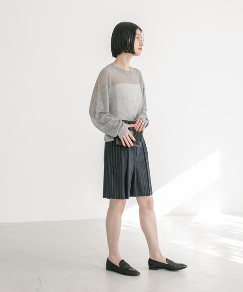 RIVE DROITE(リヴドロワ)の「セットアップ対応/リネンハーフパンツ(その他パンツ・レディース・ネイビー/グレー・38/36)」の5枚目の写真