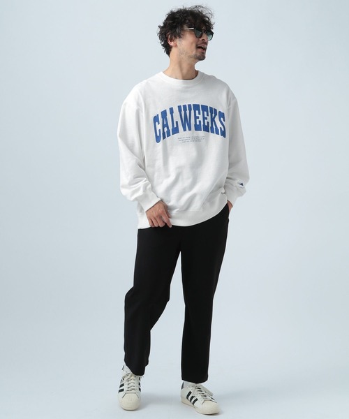 BAYFLOW（ベイフロー）の「SUNSETプリントインレイスウェット（スウェット・メンズ・オフホワイト/ブルー/ピンク/チャコール・LARGE/MEDIUM）」の7枚目の写真