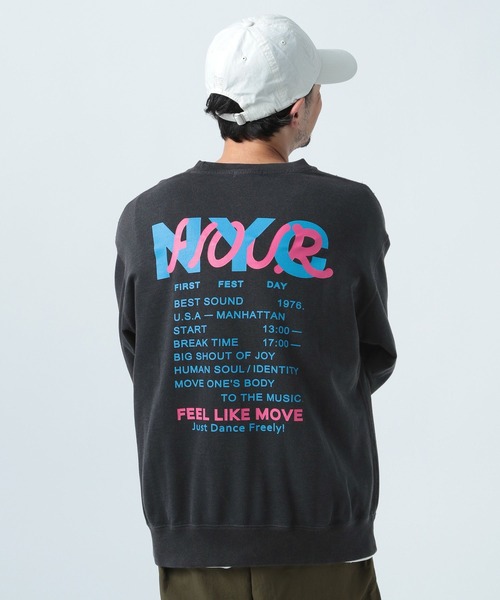 BAYFLOW（ベイフロー）の「SUNSETプリントインレイスウェット（スウェット・メンズ・オフホワイト/ブルー/ピンク/チャコール・LARGE/MEDIUM）」の8枚目の写真