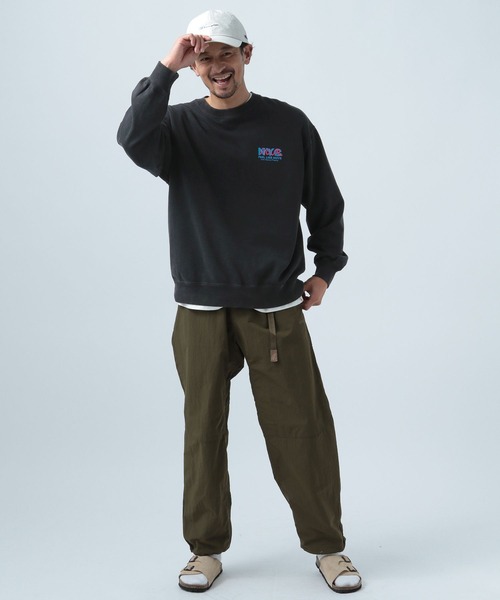 BAYFLOW（ベイフロー）の「SUNSETプリントインレイスウェット（スウェット・メンズ・オフホワイト/ブルー/ピンク/チャコール・LARGE/MEDIUM）」の9枚目の写真