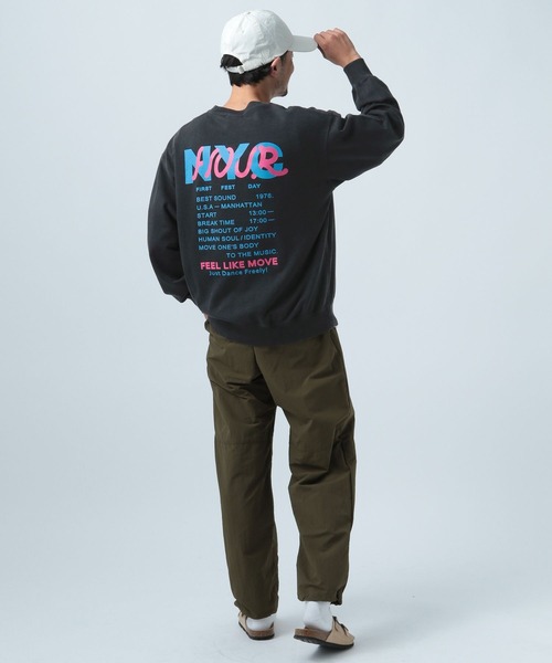 BAYFLOW（ベイフロー）の「SUNSETプリントインレイスウェット（スウェット・メンズ・オフホワイト/ブルー/ピンク/チャコール・LARGE/MEDIUM）」の10枚目の写真