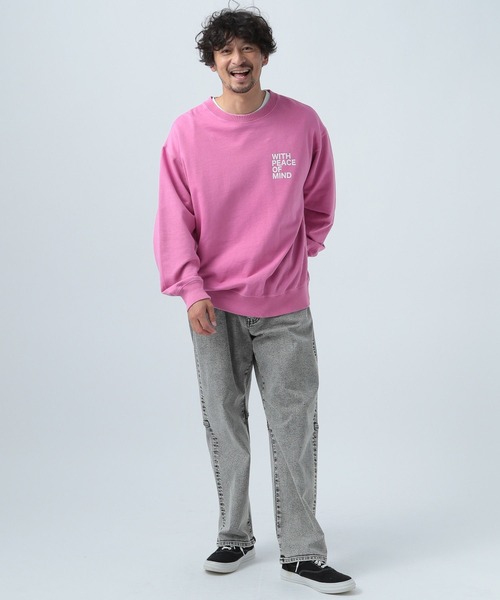 BAYFLOW（ベイフロー）の「SUNSETプリントインレイスウェット（スウェット・メンズ・オフホワイト/ブルー/ピンク/チャコール・LARGE/MEDIUM）」の12枚目の写真