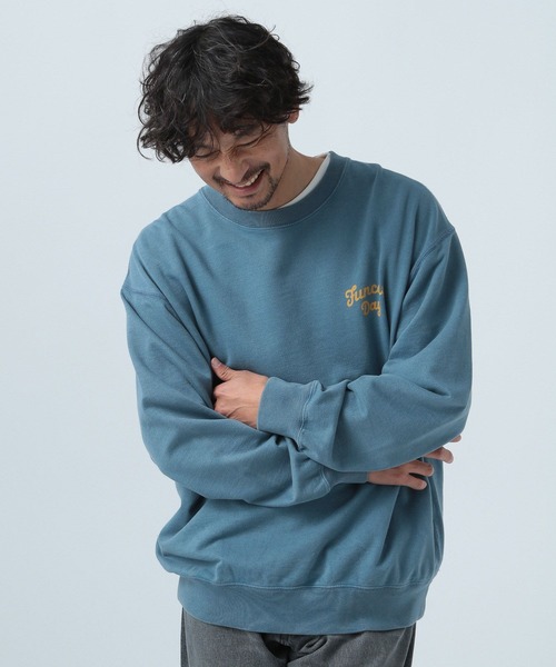 BAYFLOW（ベイフロー）の「SUNSETプリントインレイスウェット（スウェット・メンズ・オフホワイト/ブルー/ピンク/チャコール・LARGE/MEDIUM）」の13枚目の写真