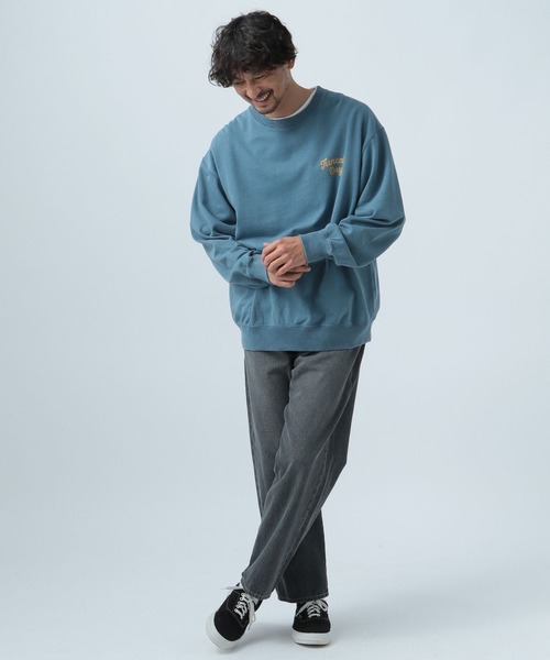 BAYFLOW（ベイフロー）の「SUNSETプリントインレイスウェット（スウェット・メンズ・オフホワイト/ブルー/ピンク/チャコール・LARGE/MEDIUM）」の14枚目の写真