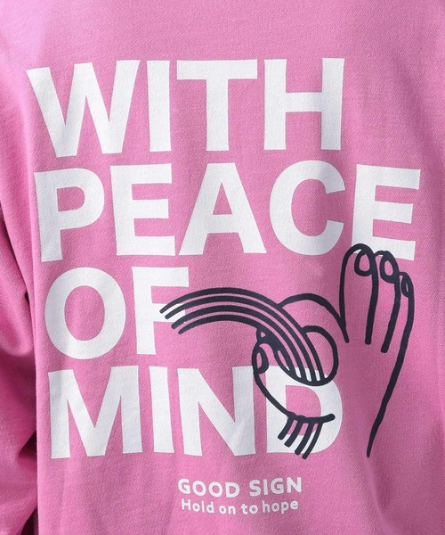 BAYFLOW（ベイフロー）の「SUNSETプリントインレイスウェット（スウェット・メンズ・オフホワイト/ブルー/ピンク/チャコール・LARGE/MEDIUM）」の6枚目の写真