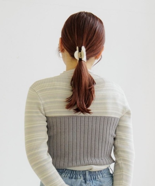 flower(フラワー)の「キャンディーボーダーニット(ニット/セーター・レディース・ミント/イエロー/レッド・FREE)」の5枚目の写真