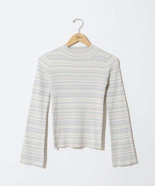 flower(フラワー)の「キャンディーボーダーニット(ニット/セーター・レディース・ミント/イエロー/レッド・FREE)」の8枚目の写真