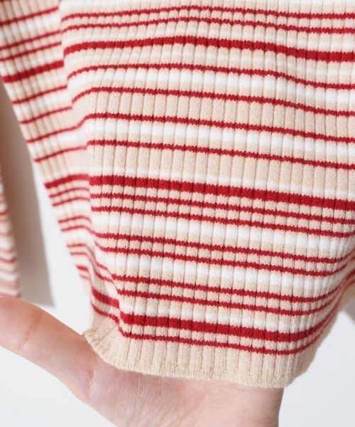 flower(フラワー)の「キャンディーボーダーニット(ニット/セーター・レディース・ミント/イエロー/レッド・FREE)」の13枚目の写真