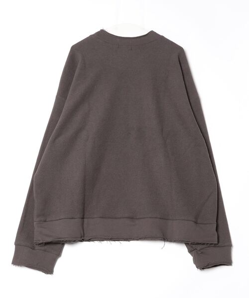 XU（エックスユー）の「ストリートファッション XU エックスユー grunge oversized sweat オーバーサイズ スウェット トレーナー シンプル 無地 長袖トップス 韓国ファッション 韓国ストリート（スウェット・メンズ・ブラック/グレー・ONE SIZE）」の3枚目の写真