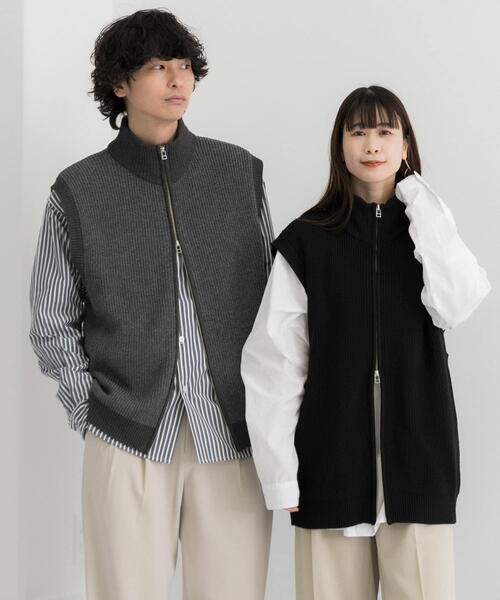 SENSE OF PLACE by URBAN RESEARCH（センスオブプレイスバイアーバンリサーチ）の「『ユニセックス』ドライバーズニットベスト（ベスト・メンズ・ブラック系その他/ブラック・MEDIUM/LARGE）」の5枚目の写真