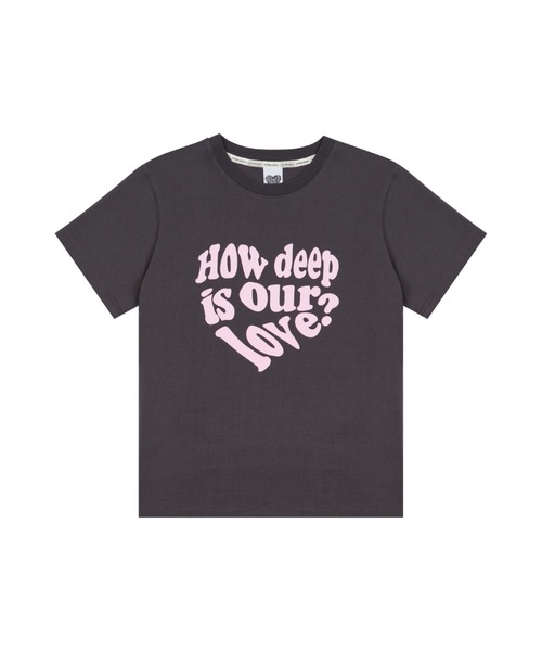 LUVISTRUE(ラヴイズトゥルー)の「DN LUV TEE(Tシャツ/カットソー・レディース・ネイビー/チャコールグレー・FREE)」の8枚目の写真