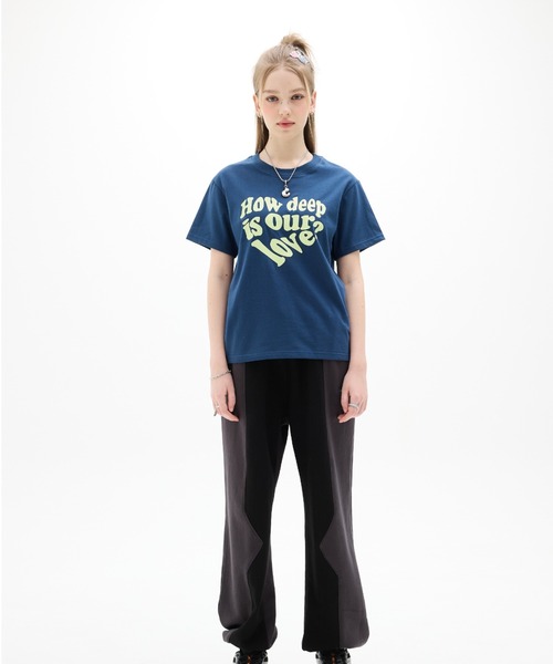 LUVISTRUE(ラヴイズトゥルー)の「DN LUV TEE(Tシャツ/カットソー・レディース・ネイビー/チャコールグレー・FREE)」の10枚目の写真
