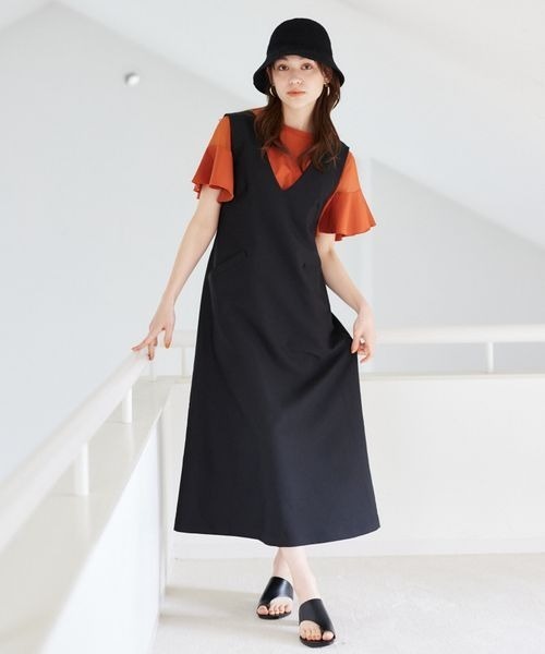 mysty woman（ミスティウーマン）の「シアーショルダープルオーバー　113483（Tシャツ/カットソー・レディース・オフホワイト/ブラック/グレイッシュベージュ/ブルー系その他/オレンジ/ライトグリーン/ピンク・FREE）」の18枚目の写真