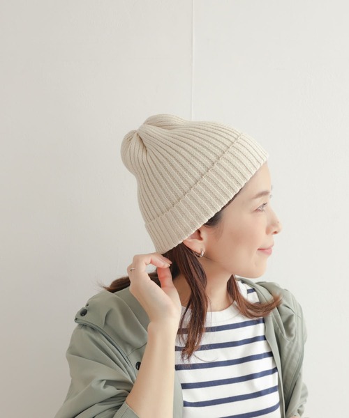 URBAN RESEARCH DOORS(アーバンリサーチドアーズ)の「リネンコットンニットキャップ(ニットキャップ/ビーニー・レディース・ブラック/アイボリー/ベージュ系その他・ONE)」の12枚目の写真