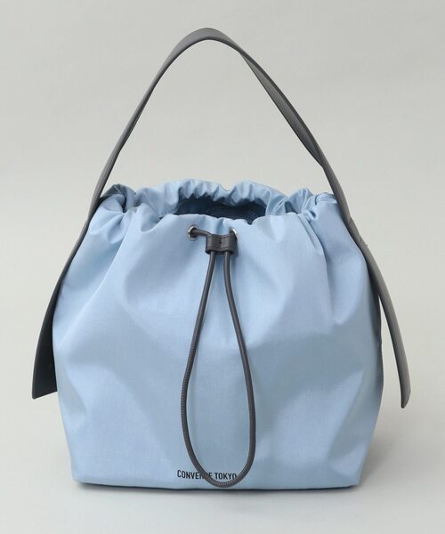 CONVERSE TOKYO（コンバーストウキョウ）の「ONEHANDLE GATHERD DRAWSTRING BAG（ショルダーバッグ・レディース・ブルー/ベージュ/ブラック・FREE）」の3枚目の写真